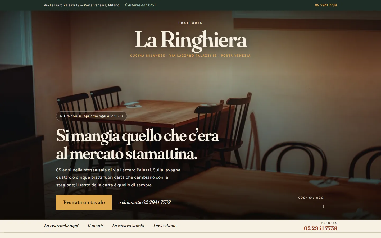 Trattoria La Ringhiera, versione desktop